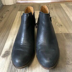 Lucky Brand Ankle Zip Black Leather Booties  - 10